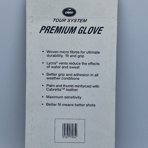 Crane Tour System Premuim Golfing Glove Mens Left Size Large Aldi - Picture 8 of 10