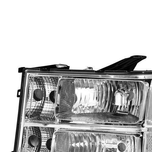 Conjunto de faros para GMC Sierra 1500 2500 3500HD 2007-2014 carcasa cromada - Imagen 6 de 9