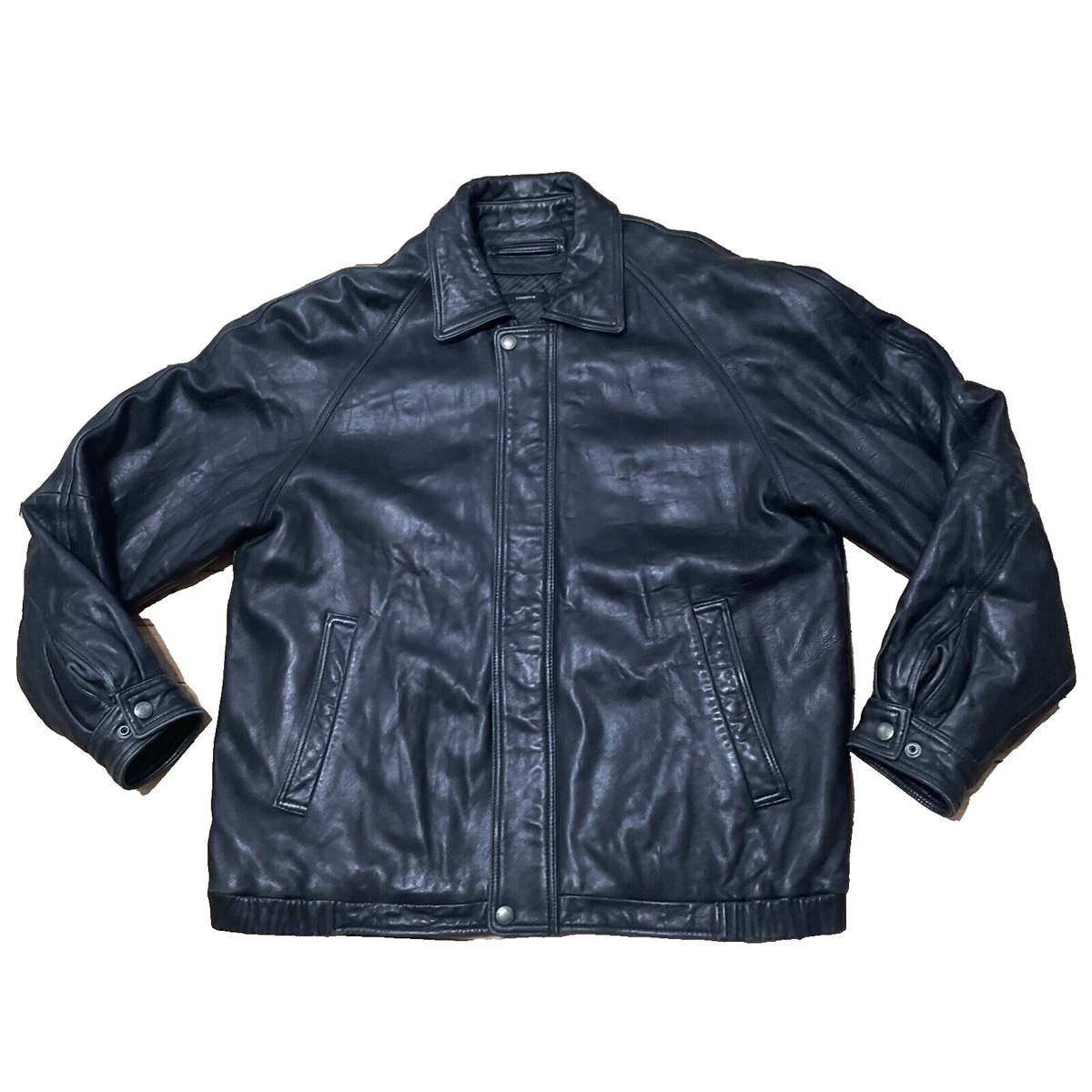 Claiborne Outerwear Leather Jacket Men L Lambskin Vintage Biker