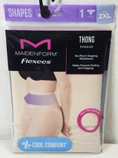 Maidenform Flexees Women's Lace Shaping Thong Size 2XL Beige NEW