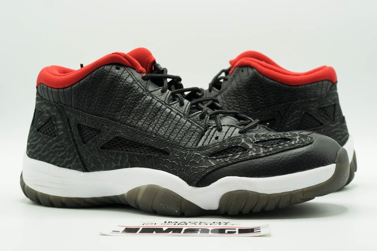 AIR JORDAN XI 11 RETRO LOW IE USED SZ 8.5 BLACK VARSITY RED WHITE  