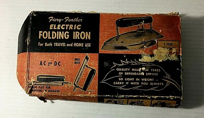 Vintage Fiery Feather Electric Folding Iron( untested) Made In The U.S.A.