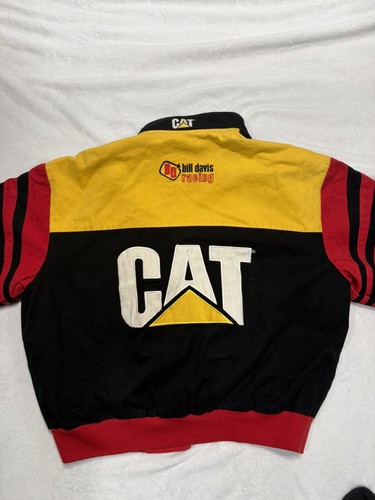 Vintage 90s Cat Caterpillar Jeff Hamilton Nascar Jacket 2XL - Picture 9 of 10