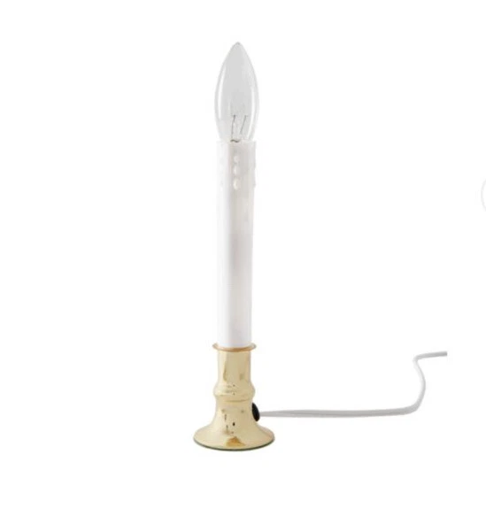 NEW H for Happy Electric Incandescent Candle Lamp with Sensor in Brass