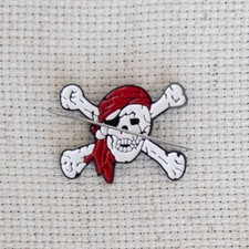 Pirate Enamel Needle Minder, Skull and Bones Fridge Magnet, Magnetic Lapel Pin