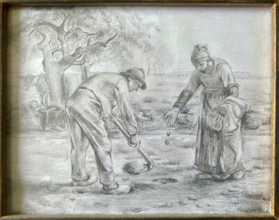 Zeichnung auf Papier 2018,Jean-François Millet, Impressionismus 19x24cm 
