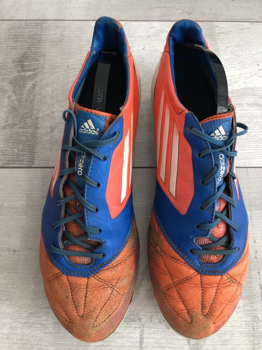 Adidas F50 Adizero Orange Leather Football Cleats US8 1/2