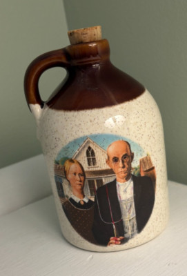 Vintage Glazed Ceramic Jug, American Gothic, Pottery 5¼ inch Tall. No cracks
