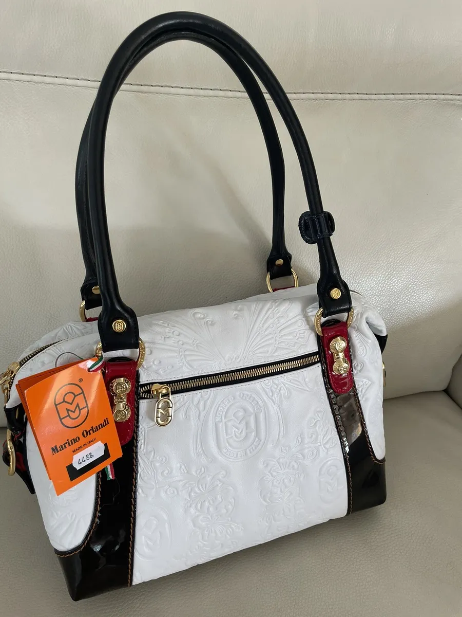 NWT~MARINO ORLANDI Handbag Shoulder Bag ITALIAN Leather White