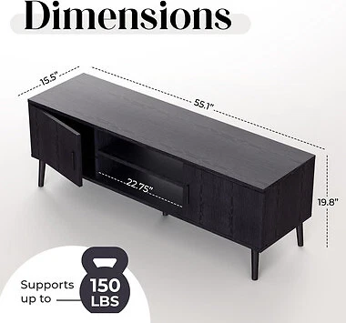 Soporte de TV Centro multimedia de entretenimiento para televisores de hasta 65" con gabinetes de almacenamiento Foto 2 de 4