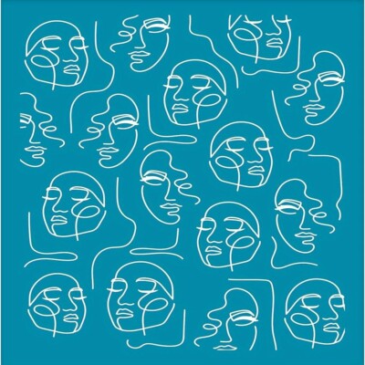 1pc 4x5 Inch Abstract Women Face Line Clay Stencils Abstract Face Silk Screen