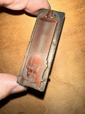 #ad Printing Block “ Old Hot Water Tank “ Copper Face Nice Details $17.60
