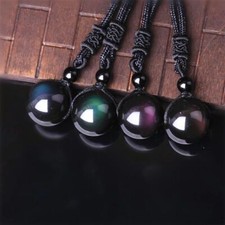 Natural Rainbow Obsidian Stone Pendant Amulet Men Women Necklace Healing 1PC
