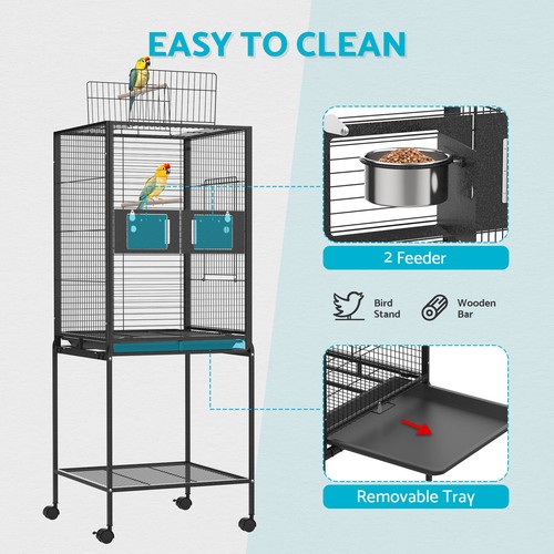 Bird Cage Large Cages 150CM Aviary Parrot Stand-Alone Budgie Castor w /Wheels - Picture 4 of 12