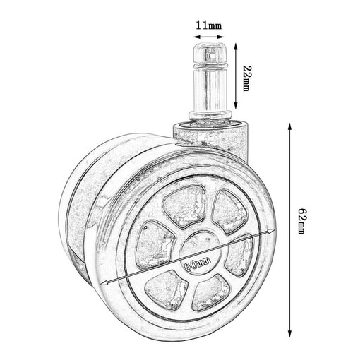 5 caster Wheels For Massage, Gaming And Office Chairs NEW car wheel design