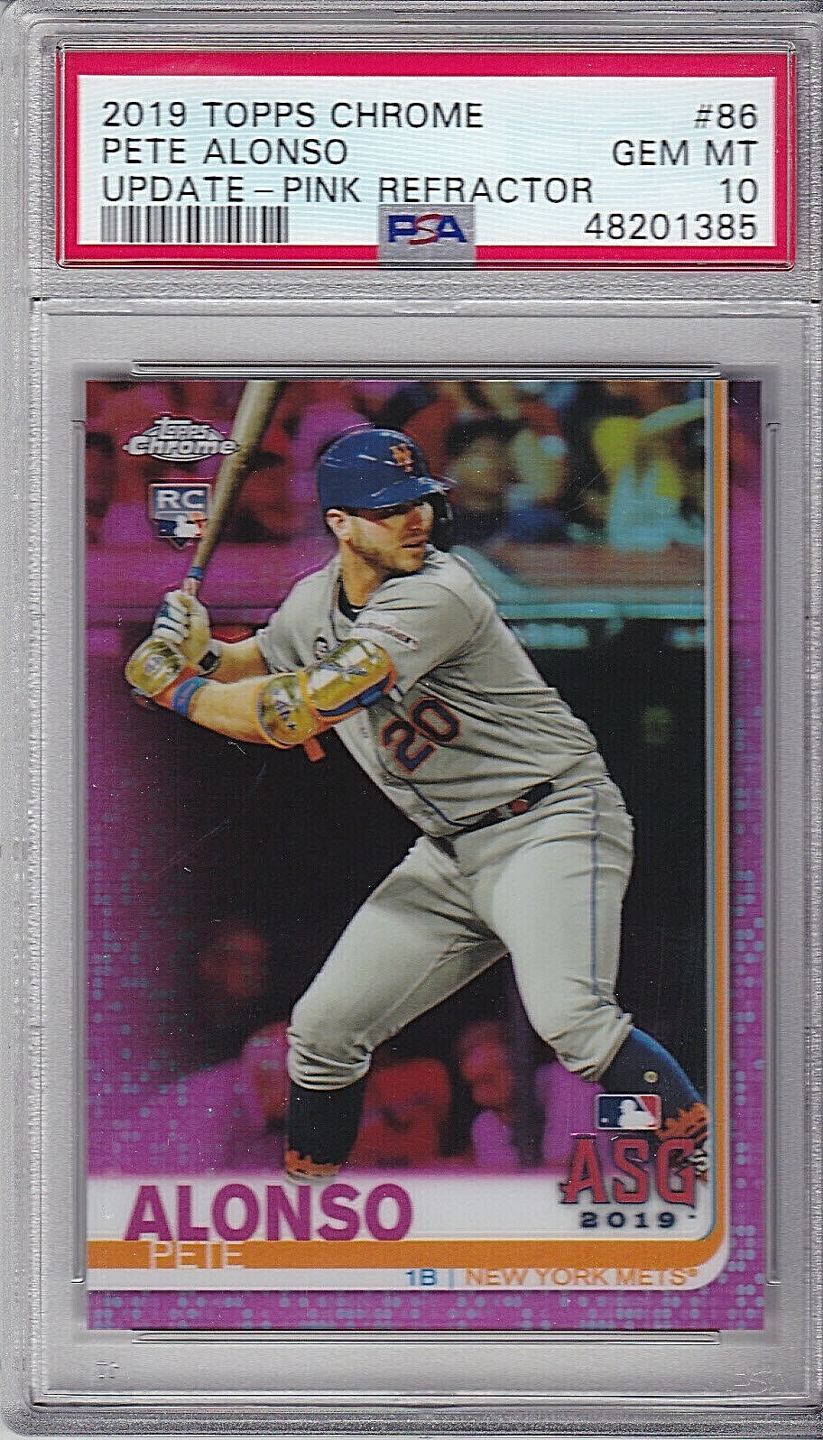 2019 Topps Chrome Update #52 RC Rookie Debut Pink Refractor PETE ALONSO PSA 10