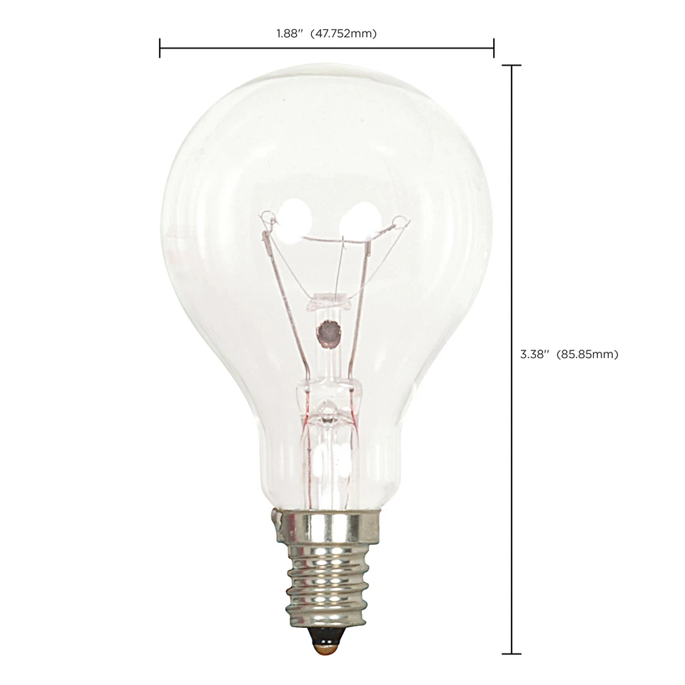 Paquete de 6 bombillas 40W A15 transparentes niqueladas ventilador horno electrodoméstico 130V candelabro E12 Foto 2 de 4