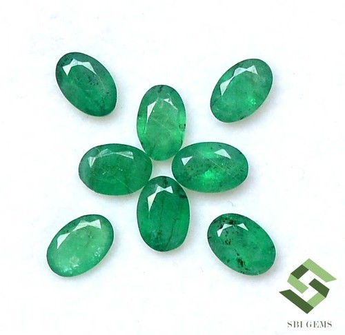 Smeraldo naturale 6x4 mm taglio ovale lotto 09 pezzi 3,76 CTS pietre preziose sfuse calibrate - Foto 2 di 8
