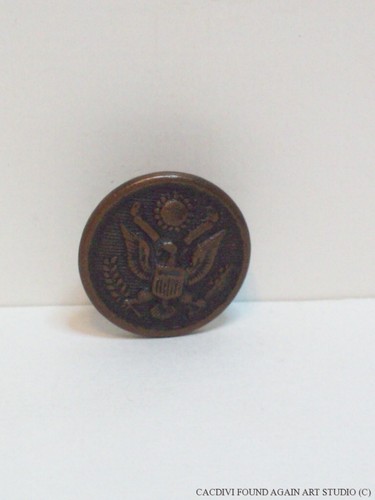 Primera Guerra Mundial Ejército de Estados Unidos Gran Sello Uniforme Botón Horstmann Phila 5/8" Escudo Águila Antiguo - Imagen 6 de 6
