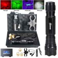 Hunting Flashlight Red Green White UV LED Lamp Predator Coyote Night Hog Torch