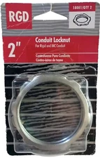GAMPAK Electric 2 Inch Rigid and IMC Conduit Locknut Threaded 2 Pack 18081- New.