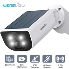 Wansview 2K Wireless Home Solar Security Camera Outdoor Battery Powered Wifi