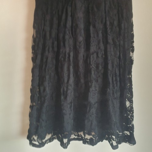 Abito donna nero GUESS nero pizzo aderente e svasato senza maniche taglia small 8 10 NUOVO - Foto 11 di 22