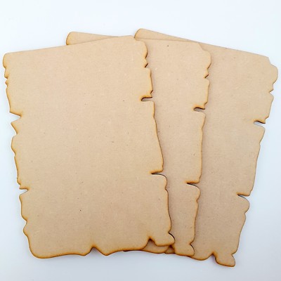 3x MDF Holz VINTAGE Papyrus Schild Formen Basteln Plakette Aufhänger Rohling Uni Etikett