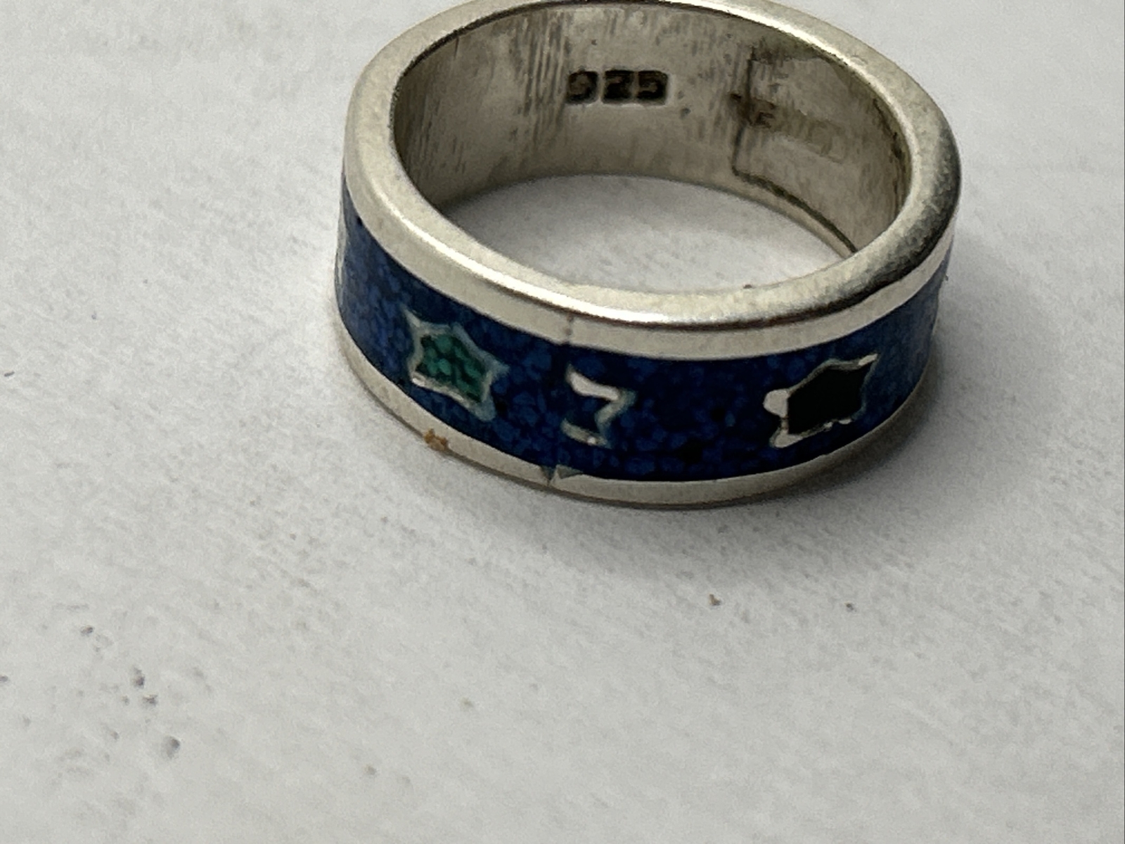 Vintage Sterling Silver Star Patterned Mexico Ban… - image 3