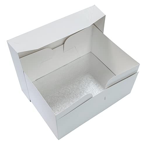 GUIFIER 10 Pack Cake Boxes 25,4 cm met Cake Boards en Roze Lint, Papieren Bakkerij Dozen 10x10x5 Cake Box met Venster Gebak Dozen voor Taarten, Gebak, Koekjes, Aardbeien, Donuts, Taarten (Wit GUIFIER 10 Pack Cake Boxes 25,4 cm met Cake Boards en Roze Lint, Papieren Bakkerij Dozen 10x10x5 Cake Box met Venster Gebak Dozen voor Taarten, Gebak, Koekjes, Aardbeien, Donuts, Taarten (Wit