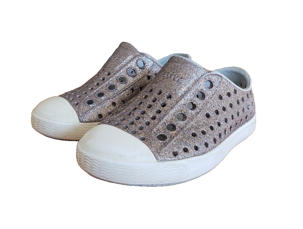 SAOLA Scarpe slip on Native Jefferson bambini impermeabili argento glitter taglia C5