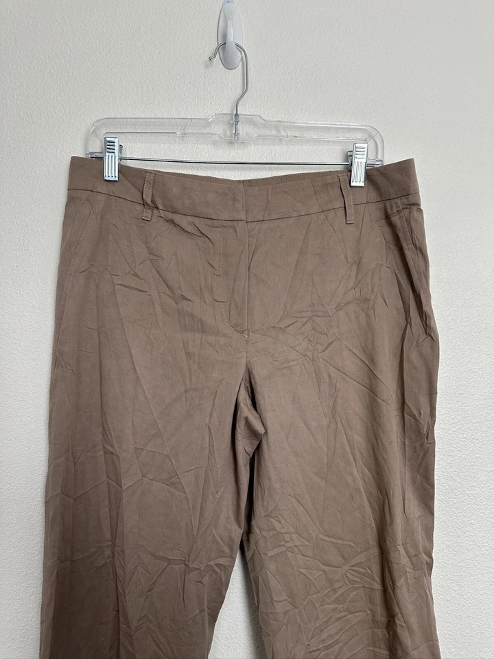 Pantalones de vestir Brunello Cucinelli Controllo V marrón pierna recta algodón para mujer 8 Foto 2 de 4