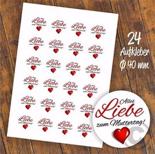 24 Aufkleber Alles Liebe zum Muttertag Etiket...