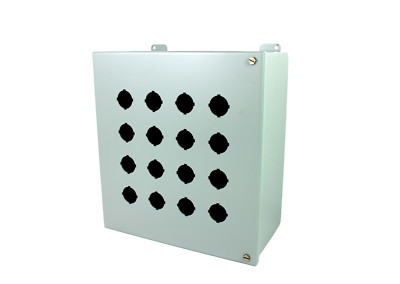 Hammond Manufacturing 1489P16 Steel Hinged Pushbutton Enclosure 16-Hole 30.5mm