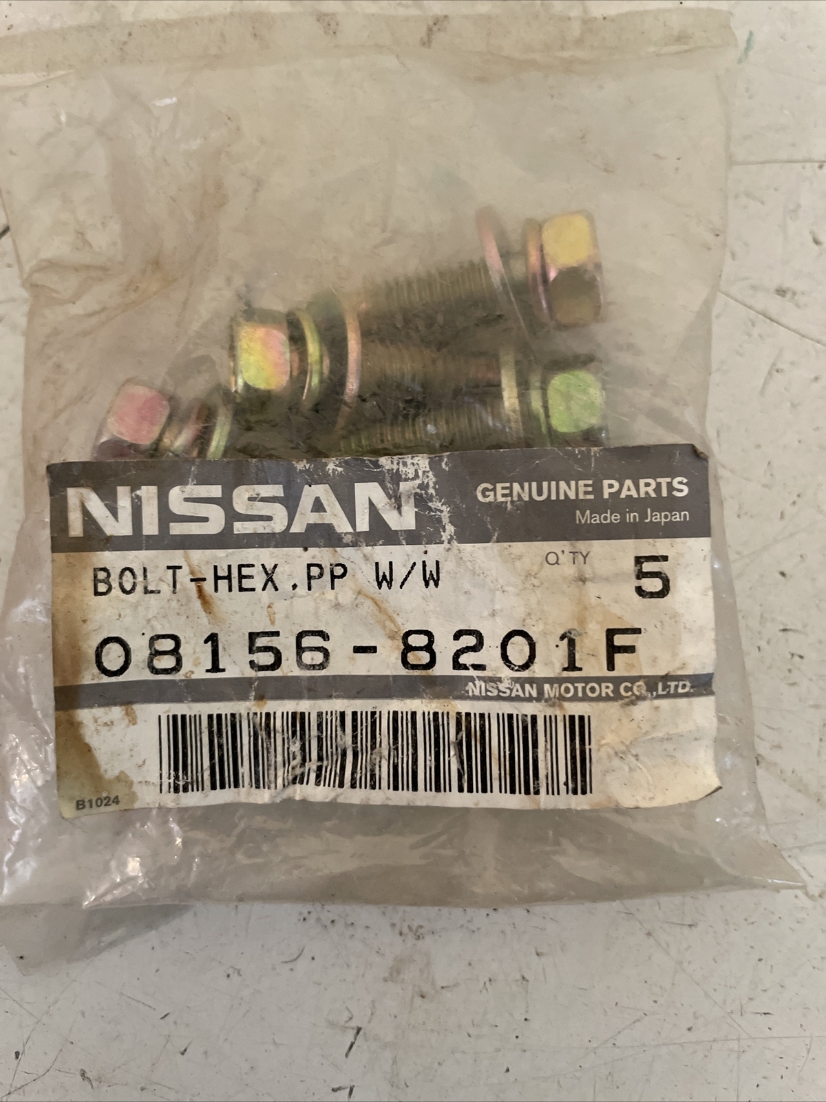 GENUINE NISSAN HEX BOLT PP W/W 08156-8201F QUANTIY OF 5 NEW OEM | eBay