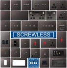 BG Nexus Black Nickel Screwless Flatplate Switches & Sockets Black Inserts