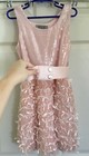 NWOT Elisa B spring Easter baby pink textured sequin dress size S 7 — photo 3