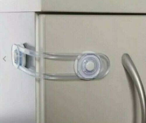 Clear/White Baby Safety Cabinet Locks (Multi-Pack) - Child Proof Latches For Drawers, Cupboards, Fridge - View #3