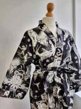 1PCs Indian Floral Print 100% cotton robe gown Hippie women maxi kimono dresses