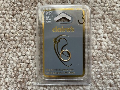 sealed claire's 18ct gold plated titanium cartilage hoop earring