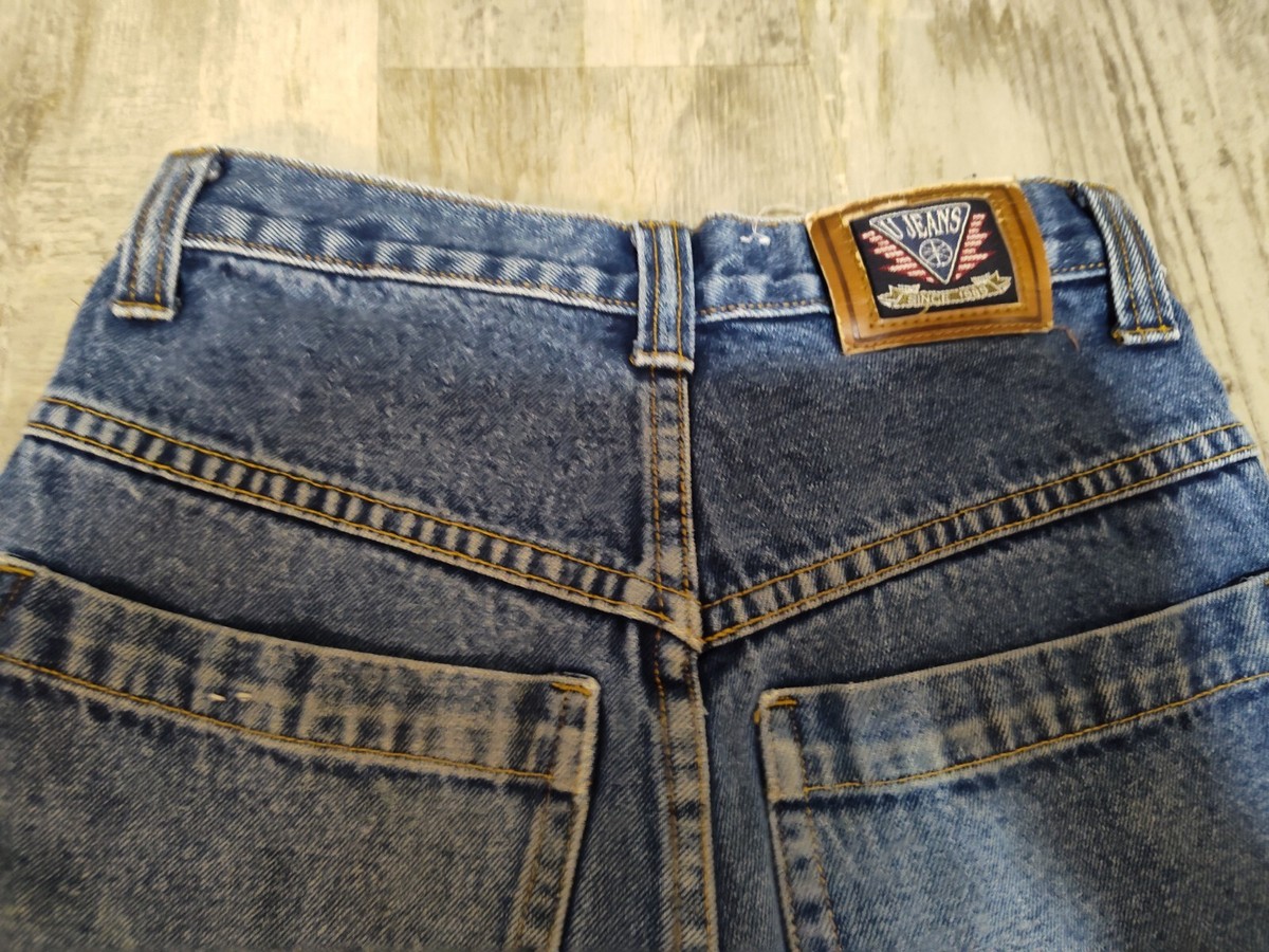 vtg U JEANS denim jean shorts sz 12 tag hip hop skater raver