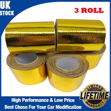 Gold Foil Heat Insulating Tape Hose Wrap Reflective Shield Adhesive 50mm X 15M