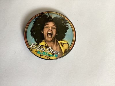 Original Metal Vintage Mick Jagger Rolling Stones Pin Badge Tour of Europe 1976