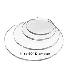38" Diameter Acrylic Disc Plexiglass Round 1/4" Thick Sheet Clear Cake Bases
