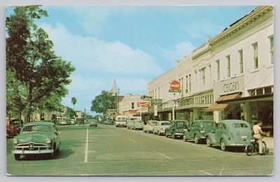 Gainesville Florida West University Avenue Coca Cola Sign Bicycle Postcard