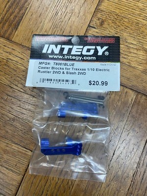 Integy T8061BLUE Caster Blocks for Traxxas 1/10 Electric Rustler 2WD & Slash 2WD