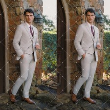Men's Suits Three Piece Wedding Formal Jacket Waistcoat Pants Set For Groomsmen
