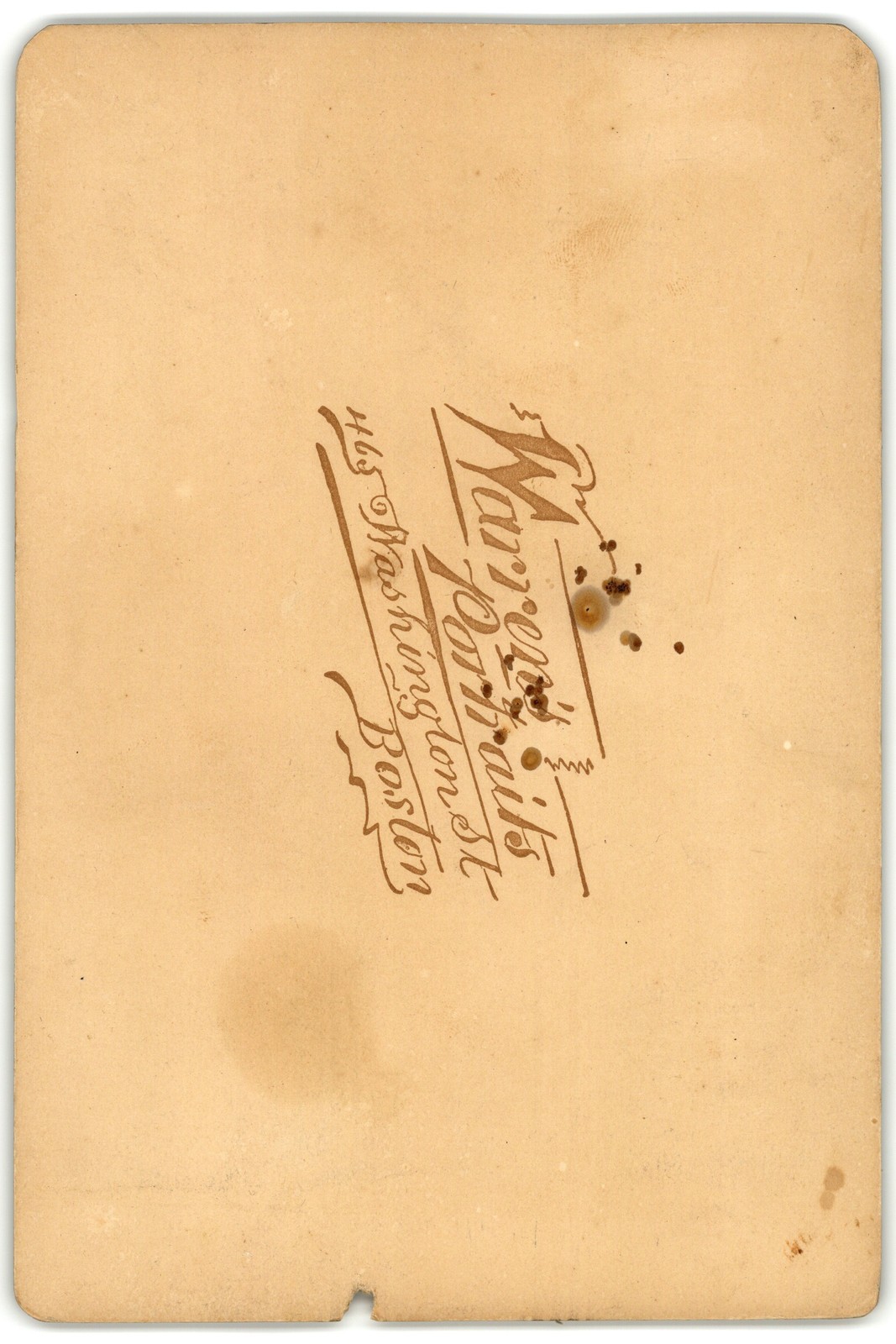 Cabinet Card Circa 1890s Warren Bearded Soldier in Uniform Boston MA. — additional view