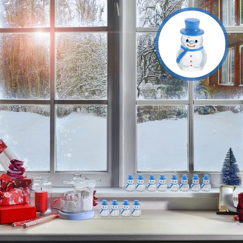  20 kleine Schneemannstatuen aus Kunstharz – Mini-Schneemann-Ornamente für - Bild 3 von 12