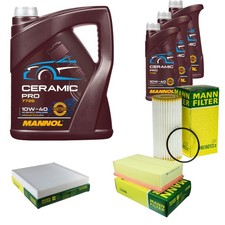 MANN Inspektionspaket 8L MANNOL Ceramic Pro 10W-40 für Audi A3 Sportback 8VA